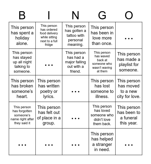 Mindmates BINGO Card