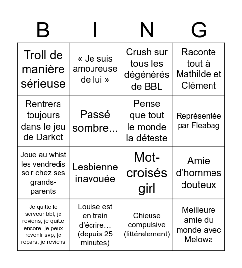 Bingo de Louise Bingo Card