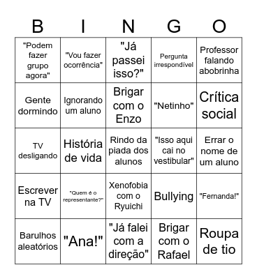 Carlindo Bingo Card