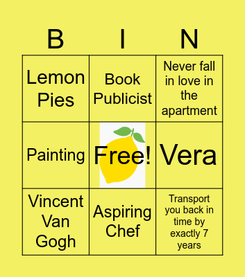 The Seven Year Slip Bingo Card
