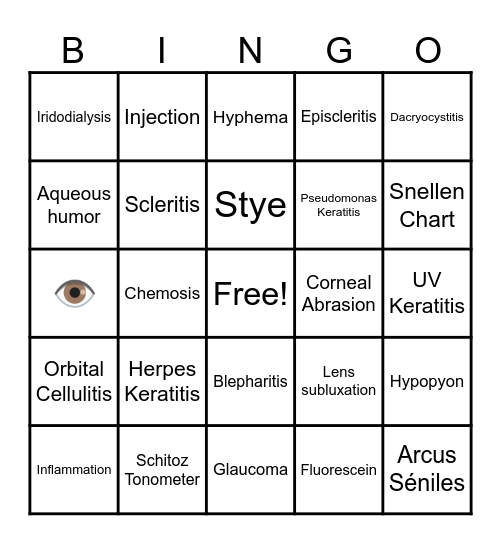 RED EYE BINGO Card