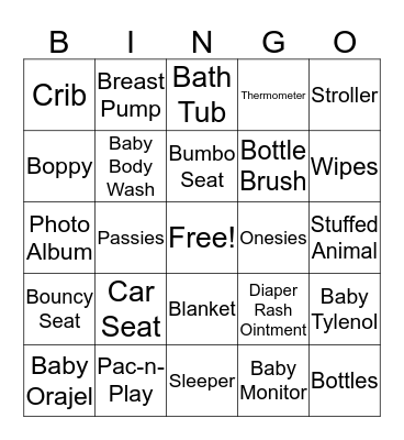 Tigger'S Bouncing Baby Bingo Card