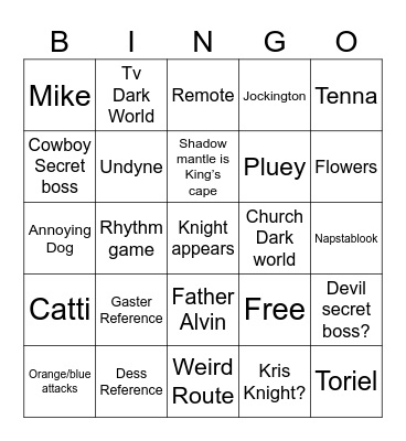 DELTARUNE Bingo Card