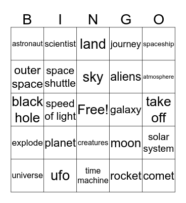 OUTER SPACE Bingo Card