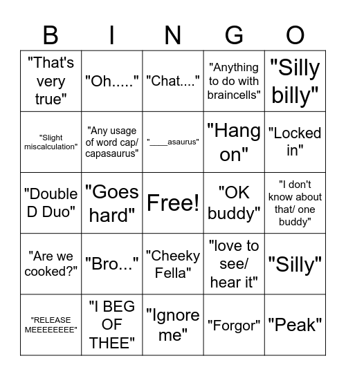 Henry Bingo Card