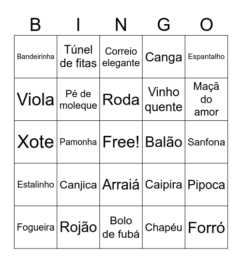 Arraiá da Exadel Bingo Card
