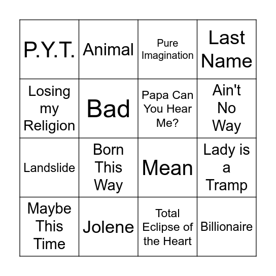 They Did This on Glee (Seasons 1-3) Bingo Card