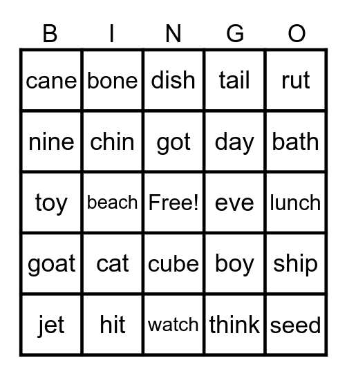 Glow Party- UFLI Review BINGO Card