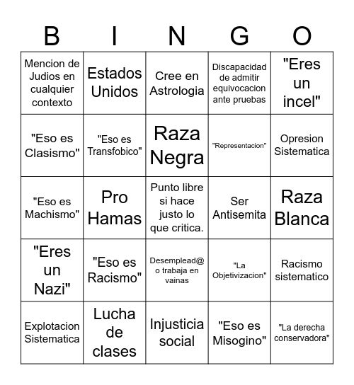"Estoy despierto" Bingo Card