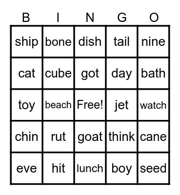 Glow Party- UFLI Review BINGO Card