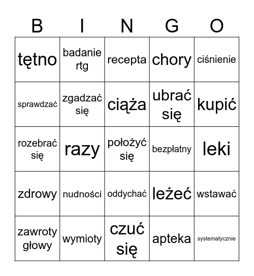powtórzenie z dnia 15.05.25 Bingo Card