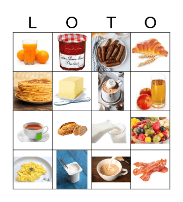 Le petit déjeuner Bingo Card