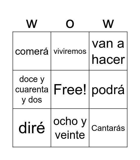 Repaso del capítulo 8 Bingo Card
