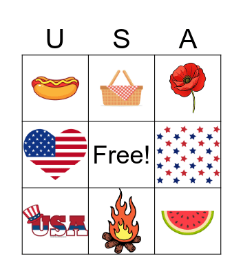 Memorial Day Bingo Card