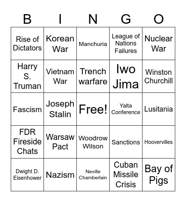 7th grade Spring Final Review Bingo Card