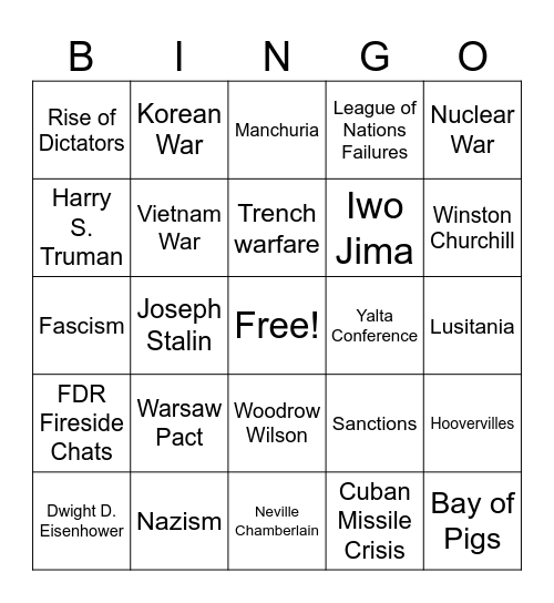 7th grade Spring Final Review Bingo Card