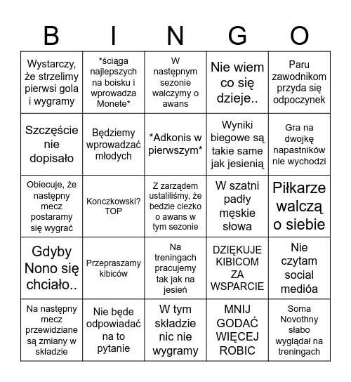 DAWID SZULCZEK BINGO Card