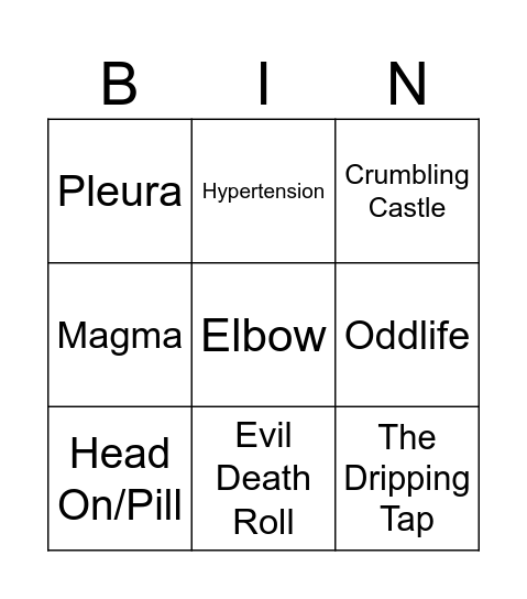 Lisbon 2/3 Bingo Card