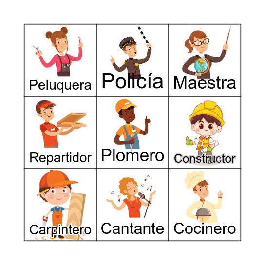 PROFESIONES Bingo Card