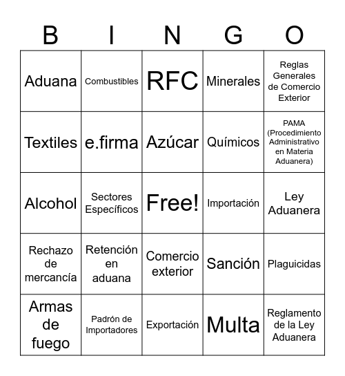Lotería Bingo Card