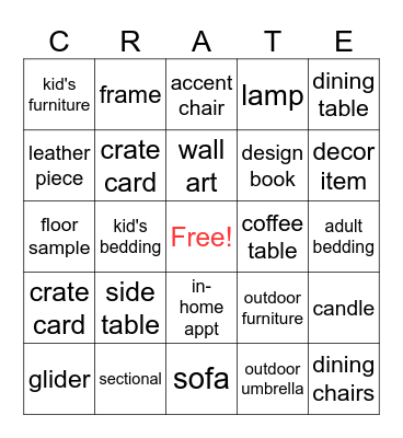 Memorial Day Bingo Card