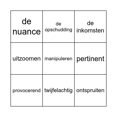 Bingokaart Bingo Card