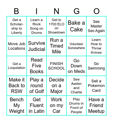 Summer Bingo Card