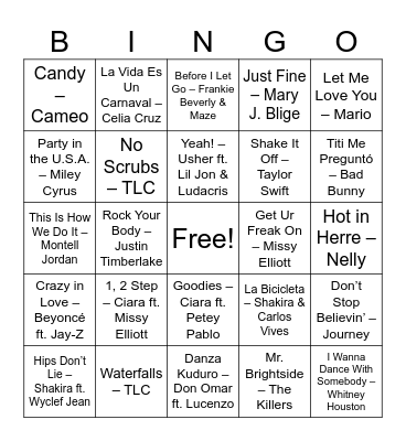 Vacation Bingo Card