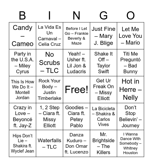 Vacation Bingo Card