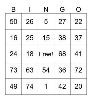 End of Year Bingo Card