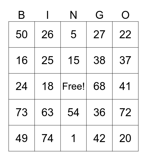 End of Year Bingo Card