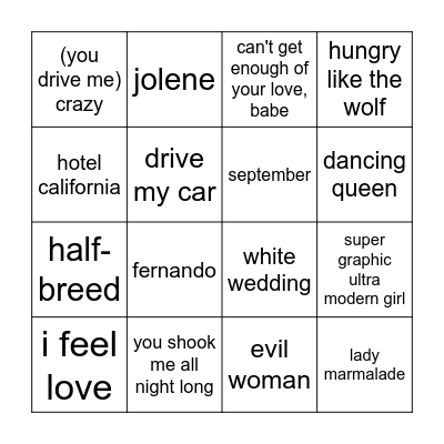 cowbells vol. I Bingo Card