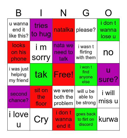 Womp womp Bingo Card