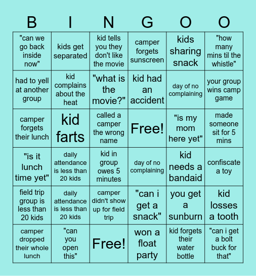 SUMMER 2025 BINGO Card