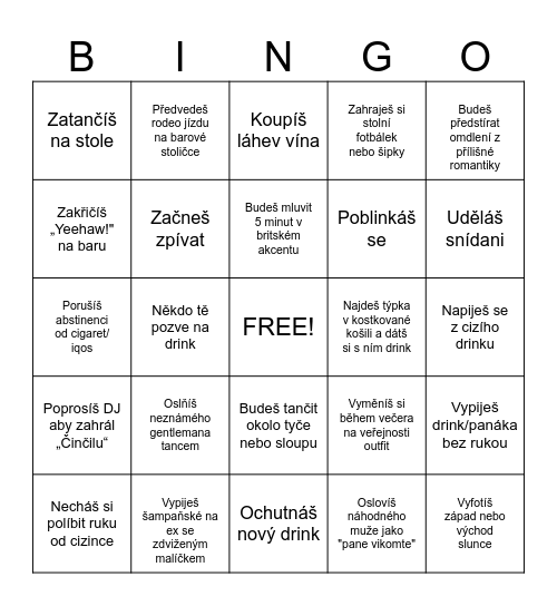 Last Rodeo Bingo Card