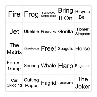 SOUNDS Bingo Card
