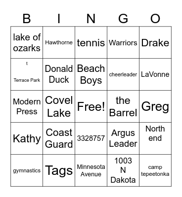 Birthday Bingo Card