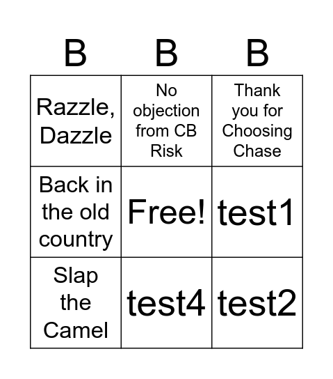 Basil Bingo Card