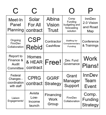 Q2 Accomplishment Bingo Card