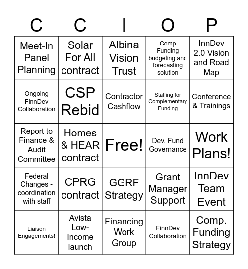 Q2 Accomplishment Bingo Card