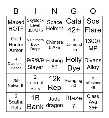 SKYBLOCK 2025 Bingo Card