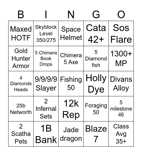 SKYBLOCK 2025 Bingo Card