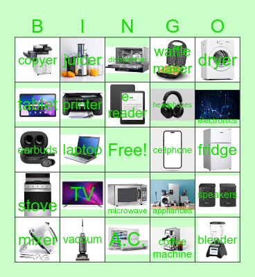 Electronics and Appliances_review Bingo Card