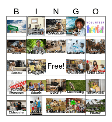 Career Exploration Bingo Card