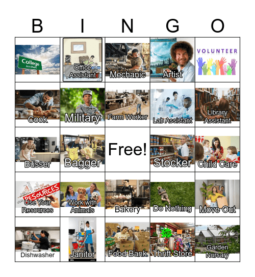 Career Exploration Bingo Card