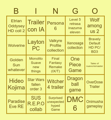EEE Bingo Card