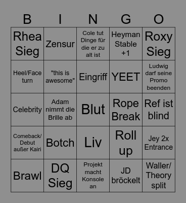 Raw Bingo Card