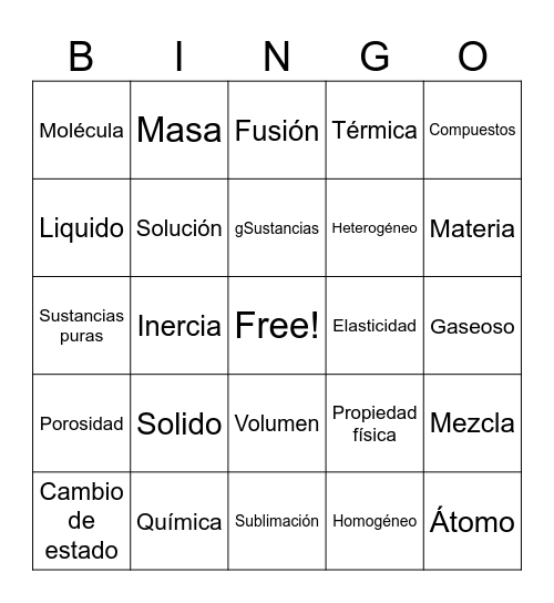 Bingo sin título Bingo Card