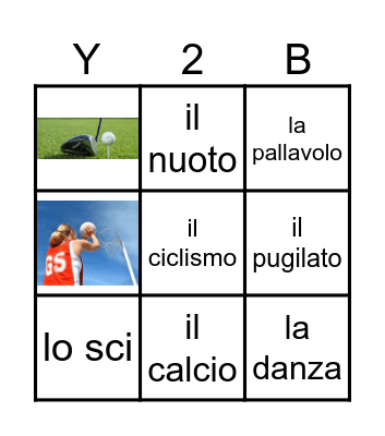 gli sport - Tombola Bingo Card