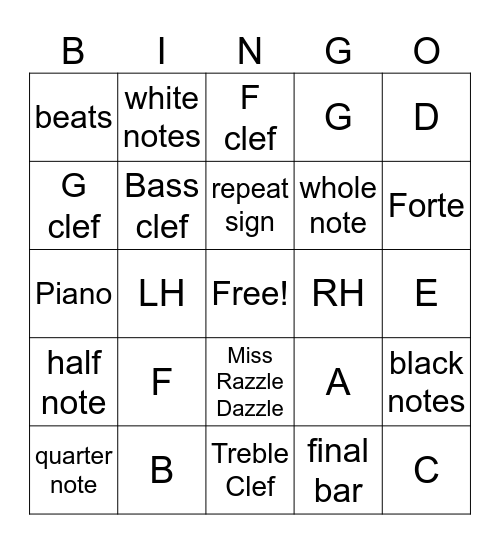 Piano Playscapes 2025 Bingo Card